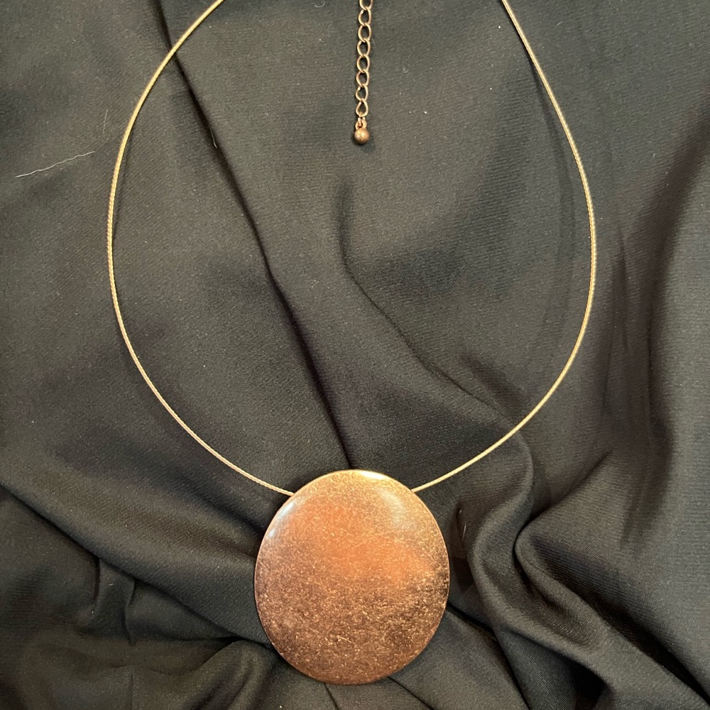 Copper medallion choker necklace
